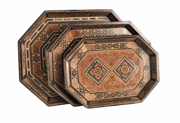 Set mosaic trays  طقم صواني موزاييك متمن