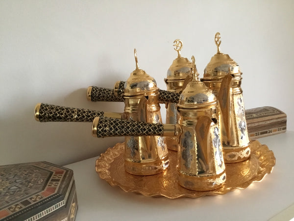 Copper pots set 4 pcs مصبات نحاس اربع قياسات