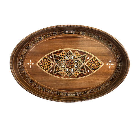 Mosaic tray oval with seashell صينية موزاييك بيضوية مع صدف