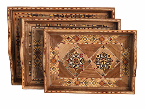 Mosaic set of trays طقم صواني موزاييك