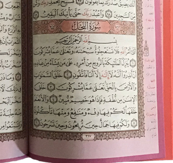 Quran with coloured cover  وهبة مصحف (قرآن) غلاف ملون مع شرح مفردات