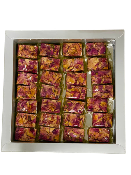 500g Al palmyra Turkish Delight Raha  with Rose &Pistacho_نصف كيلو راحة بالورد والفستق البالميرا