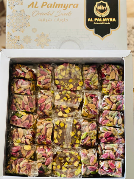 ‏- 500g Al palmyra Turkish Delight with Pistacho_نصف كيلو سوبر اكسترا راحة البالميرا بالفستق حبة كبيرة