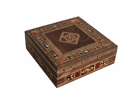 Small square mosaic box صندوق مربع موزاييك قياس صغير